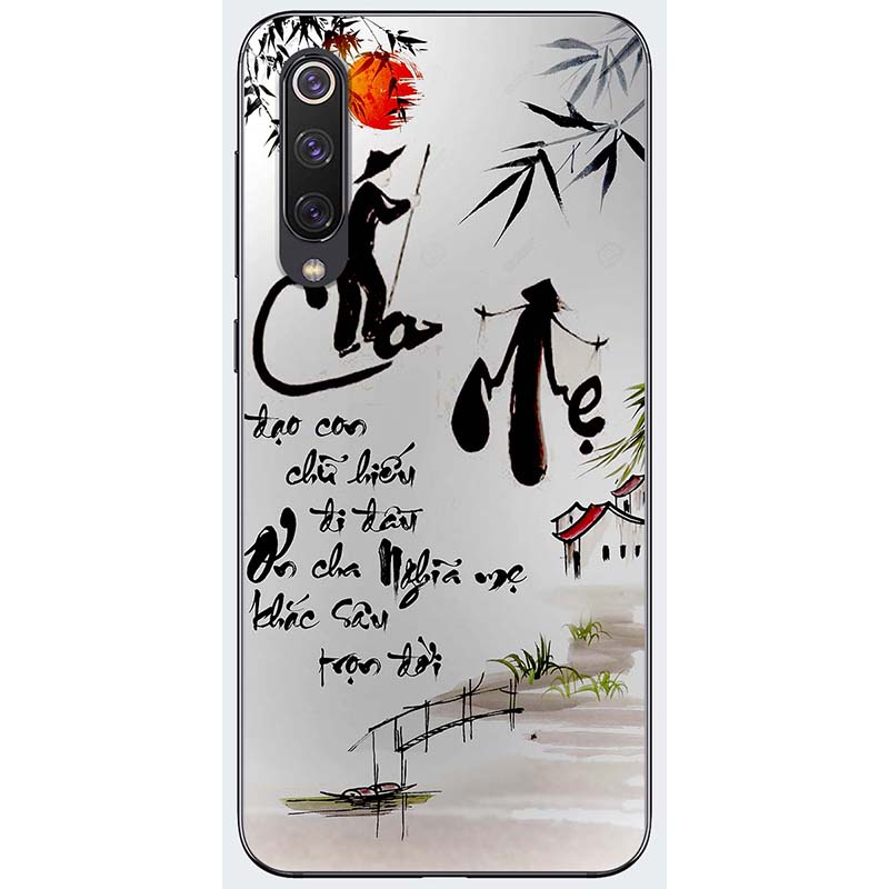 Ốp lưng dành cho Xiaomi Mi 9 SE mẫu Thư pháp cha mẹ