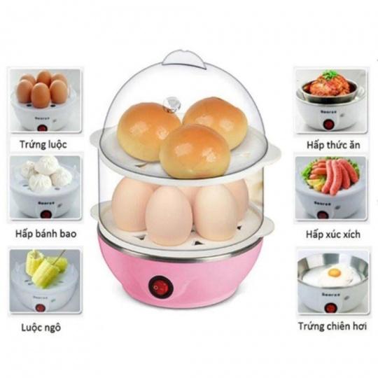 NỒI ĐIỆN LUỘC TRỨNG KIÊM NỒI HẤP THỨC ĂN ĐA NĂNG 2 TẦNG SIÊU TỐC