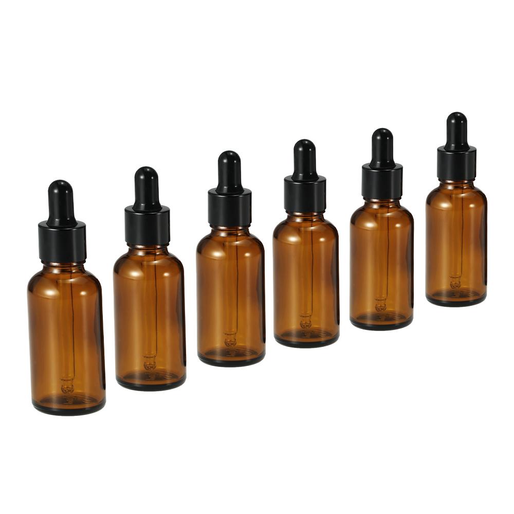 6 chai thủy tinh màu tawny có đầu bóp đựng tinh dầu 30ml,