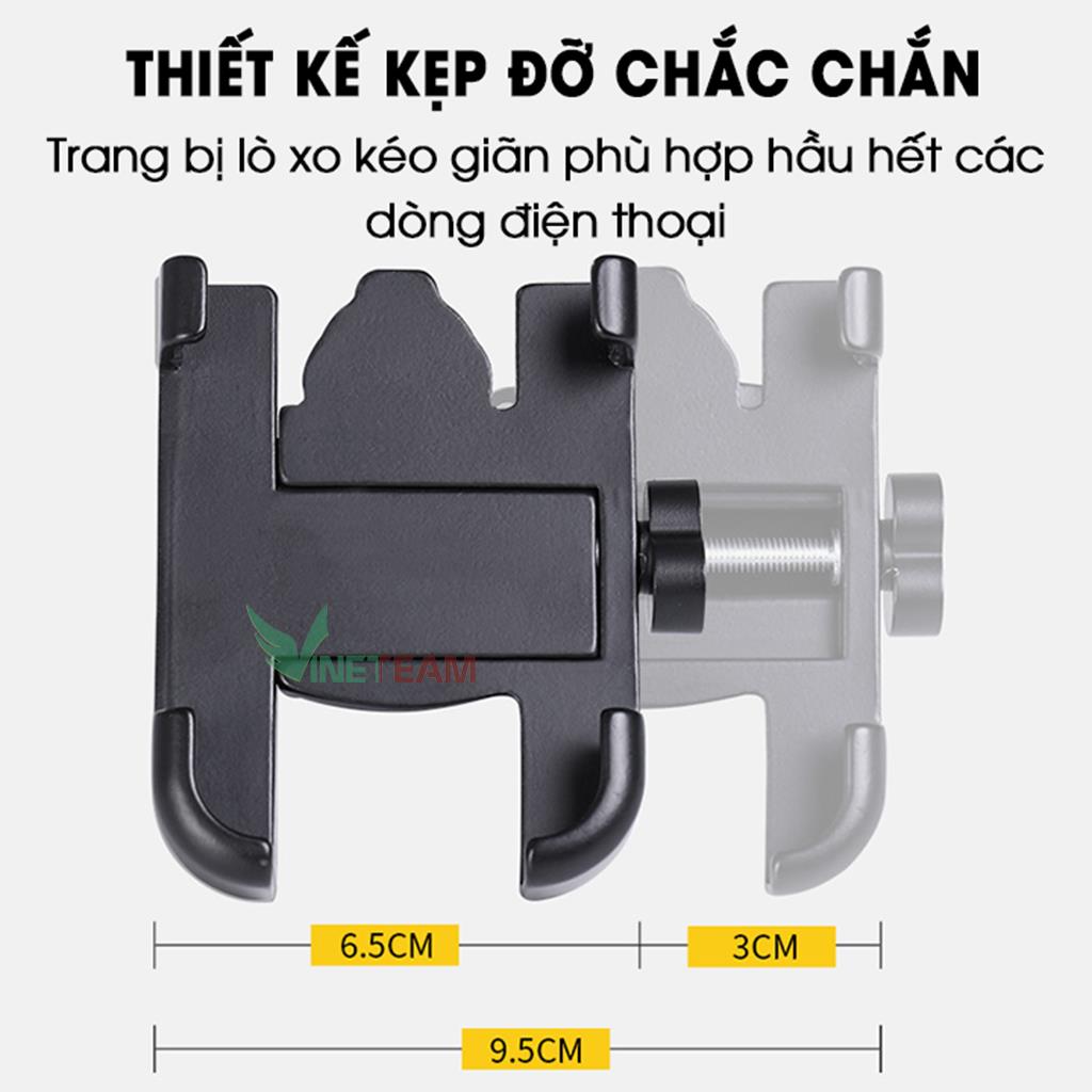 Giá kẹp điện thoại xoay 360 độ hợp kim C2 cao cấp, gắn chân gương bên trái - Chân kẹp điện thoại đa năng - Kẹp Điện thoại cho xe máy  - gia do dien thoai - kep dien thoại - hỗ trợ điên thoại - gia do dien thoai - kep dien  thoai