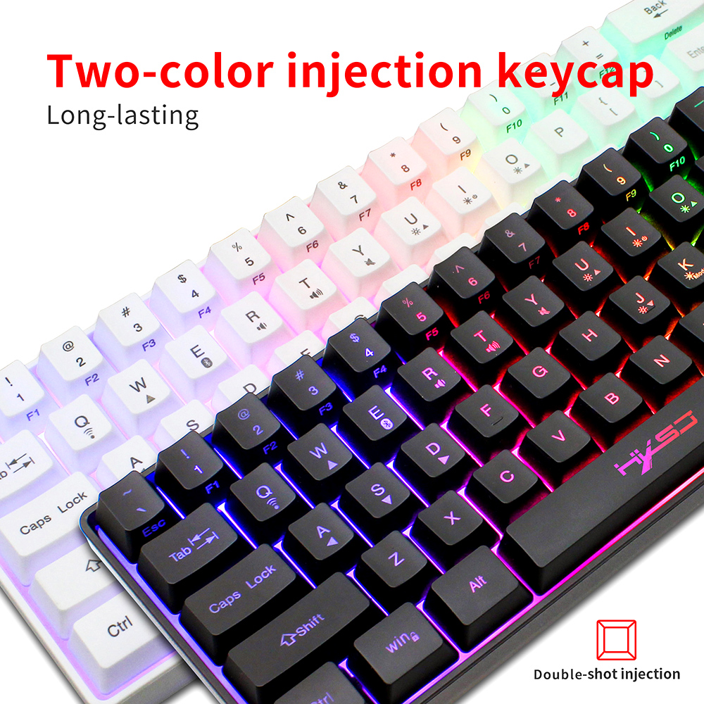 HXSJ L500 61-key Dual-mode Keyboard BT 5.0 Compact Keyboard 2.4G Wireless RGB Backlit Keyboard