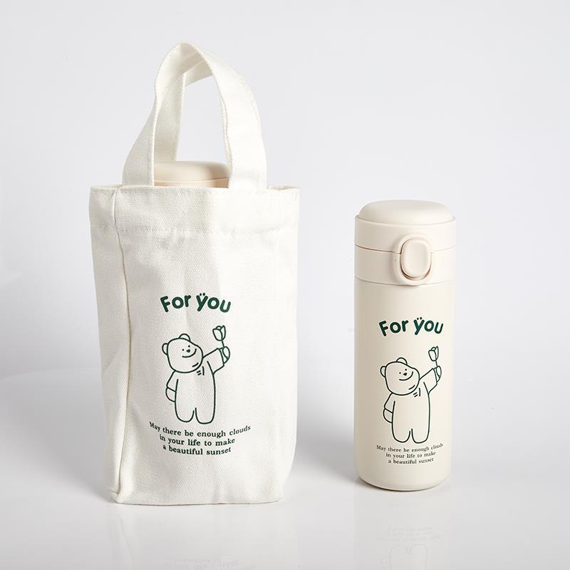 Portable Thermos Bottle 304 Stainless Steel Food Grade Insulation Vacuum Flask Leak-proof Anti Slip Cup For Children Girl School