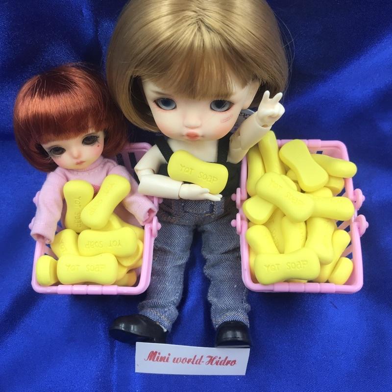 Mô hình cục miếng viên xà bông xà phòng rửa tay mini tí hon dùng trang trí nhà búp bê BJD tỉ lệ 1/12, 1/8 Bb
