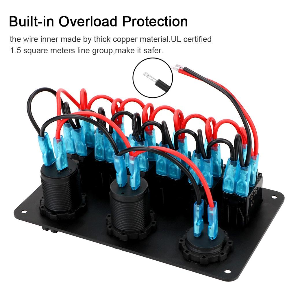 Vôn kế kỹ thuật số 6 cổng USB DC 12V/24V
