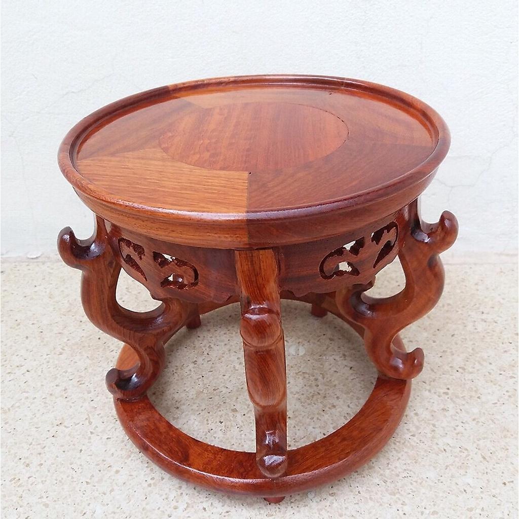 Đôn gỗ hương kê tượng - lục bình -mặt 18cm