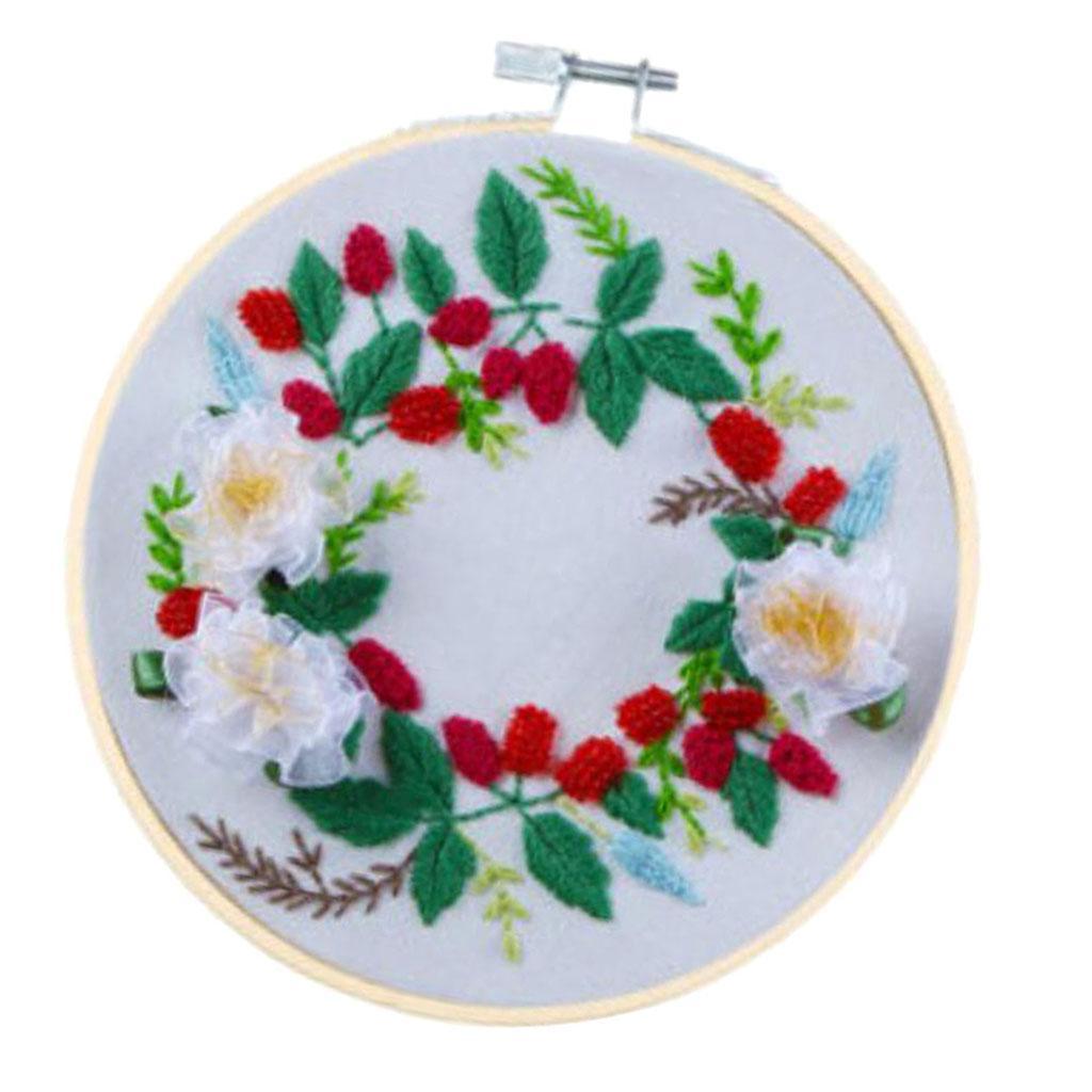 1 Set Embroidery Starter Kit, Full Range of Embroidery Starter Kit with Pattern for Beginner Including Embroidery Cloth Embroidery Tools Kit