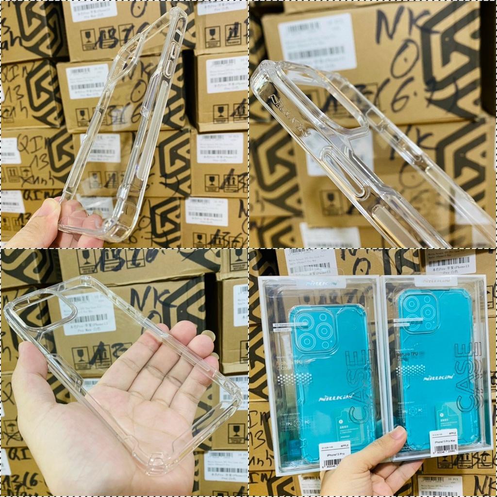 ỐP LƯNG DÀNH CHO ĐIỆN THOẠI IPHONE 13 PRO NILLKIN NATURE TPU PRO LƯNG KÍNH PC TRONG VIỀN DẺO