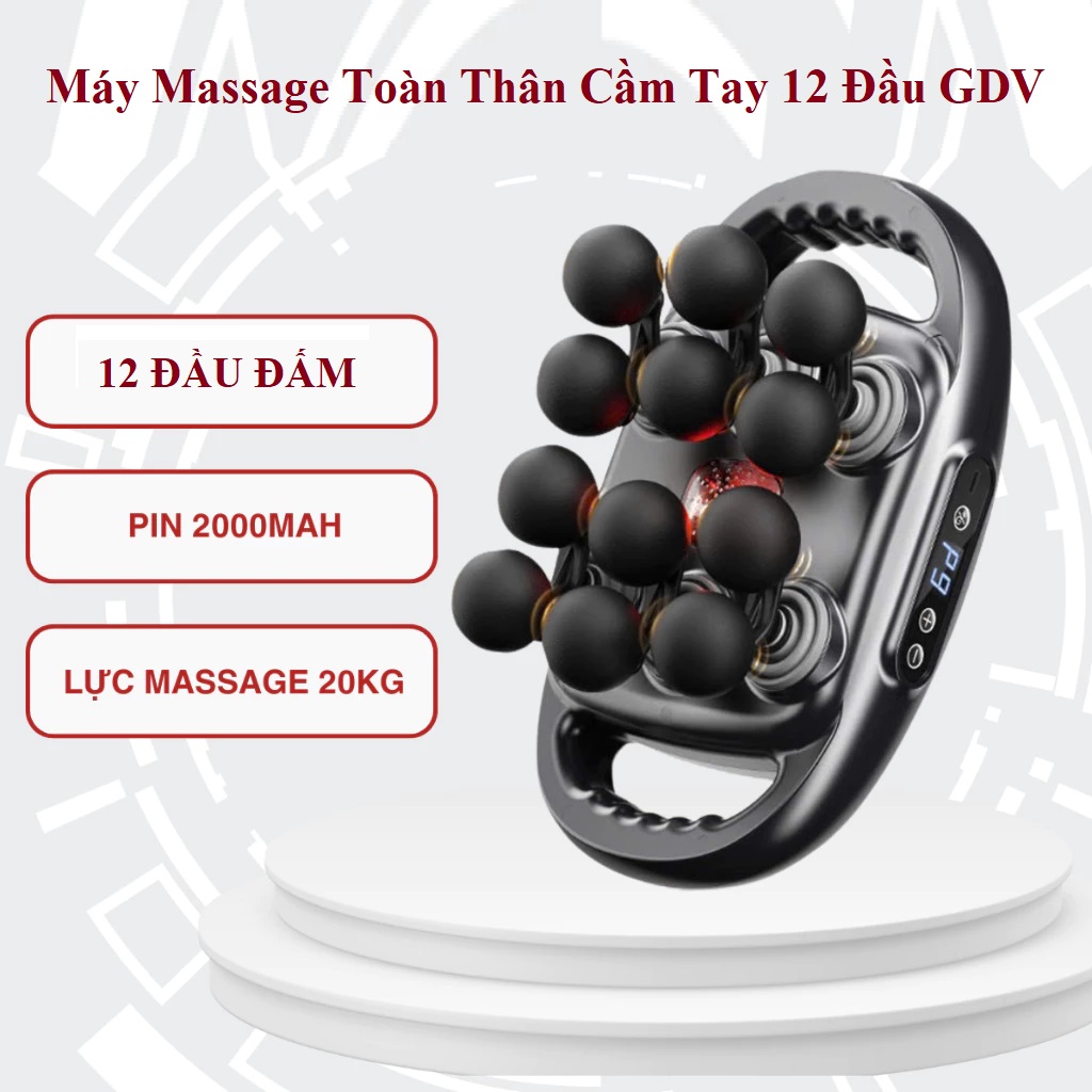 [Tặng củ sạc + cáp sạc] Máy Massage Toàn Thân Cầm Tay , Máy Mát Xa Đấm Lưng, Chân, Tay, Vai, Cổ 12 Đầu, 16 Đầu, 20 Đầu, 22 Đầu GDV - Hàng Chính Hãng
