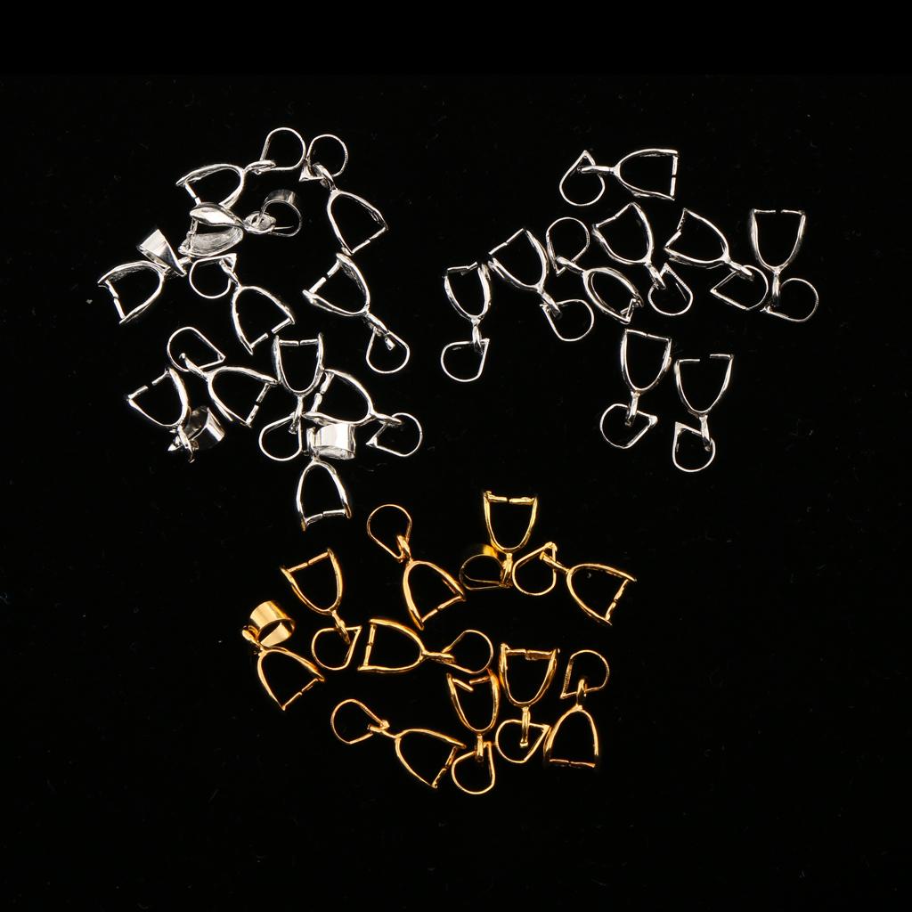 30pcs Pendant Clips Pendant Clasps Pinch Clip Bail Pendant Hooks Connector
