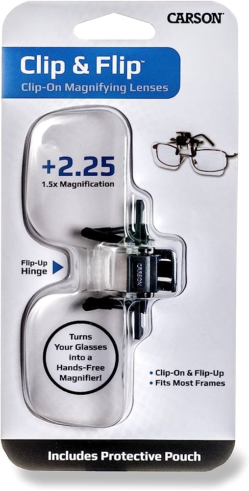Kính lúp đọc sách, sửa chữa kẹp mắt kính Carson OD-10 Clip&Flip 1.5x