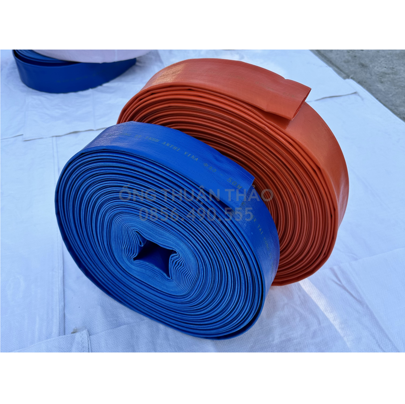 ỐNG BẠT CỐT DÙ PHI 76mm XANH DƯƠNG CUỘN 20M - ỐNG BẠT NƯỚC ỐNG THUẬN THẢO