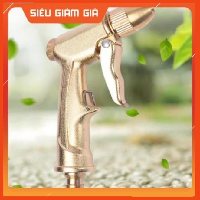 Bộ dây vòi xịt nước rửa xe, tưới cây đa năng, tăng áp 3 lần, loại 3m, 5m 206701-1Qđầu đồng, cút, nối PE, d.vàng