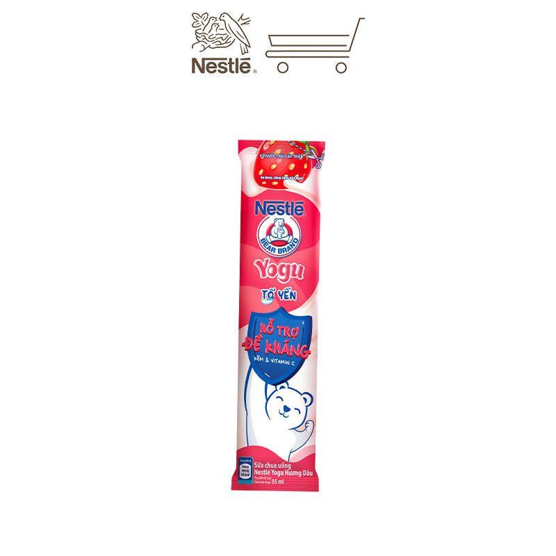 Thùng 28 gói Sữa chua Tổ Yến Nestlé Yogu Hương Dâu 28x85ml