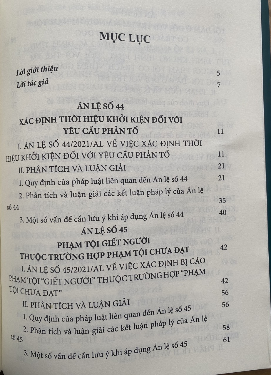 Án Lệ Việt Nam - Phân Tích  và Luận Giải ( Từ Án lệ số 44 đến Án lệ số 70 ) Tập 2