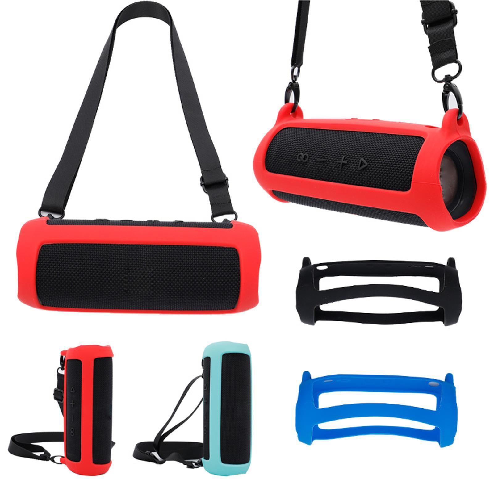 Case Silicone Portable with Carabiner & Strap for JBL Flip 5