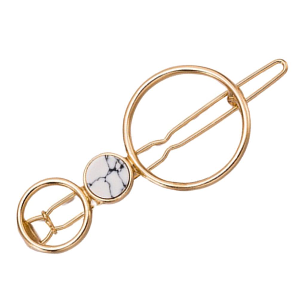 2 Pcs Women's Girls Geometric Hollow Hair Clip Howlite