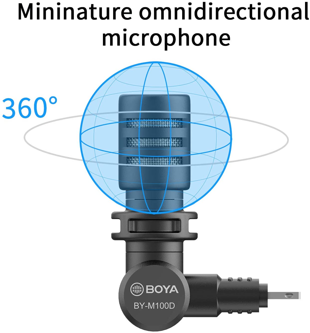 BOYA M100D, Micro Thu Âm Mini Cho Điện Thoại Iphone/Ipad - Hàng Chính Hãng