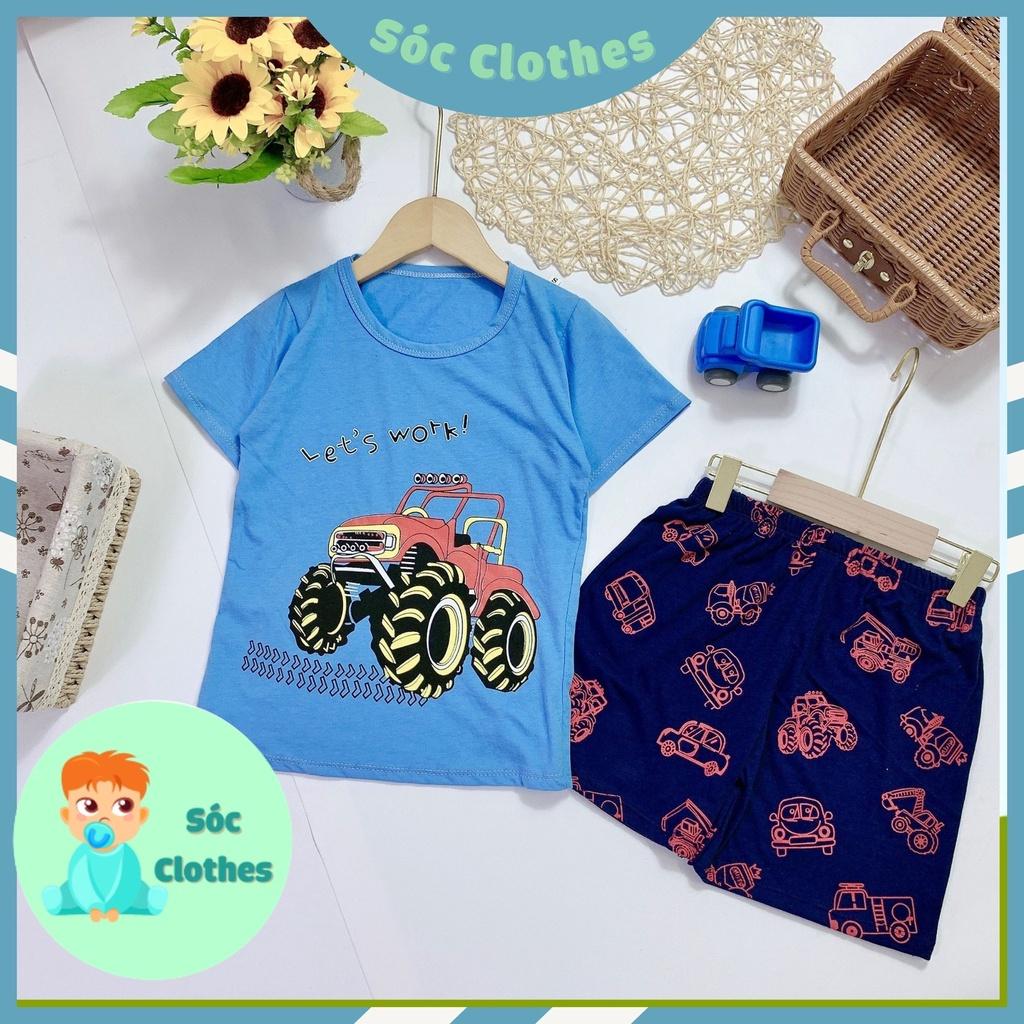 Bộ Cotton Ô tô Cho Bé Mặc Hè Size 20-30kg