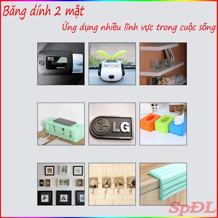 Cuộn băng dính 2 mặt trong suốt loại cường lực siêu dính kích thước 10mm x 3000mm x 1mm