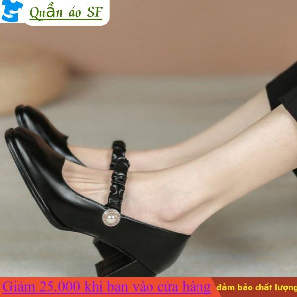 Giày cao gót mũi vuông thời trang xinh xắn cho nữ