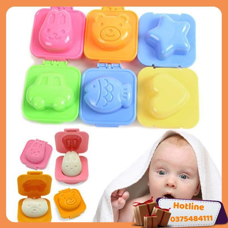 Bộ 6 Khuôn Ép Cơm Ép Trứng Ép Bánh Dễ Thương Cho Bé - Hàng Loại 1