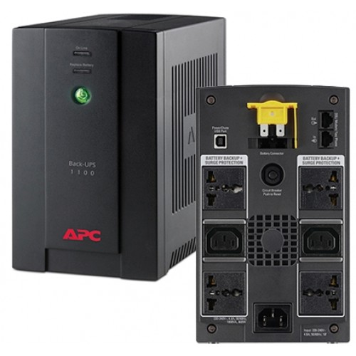 Bộ Lưu Điện Hãng APC Back-UPS 1100VA, 230V, AVR, Universal and IEC Sockets - BX1100LI-MS - Hàng Nhập Khẩu