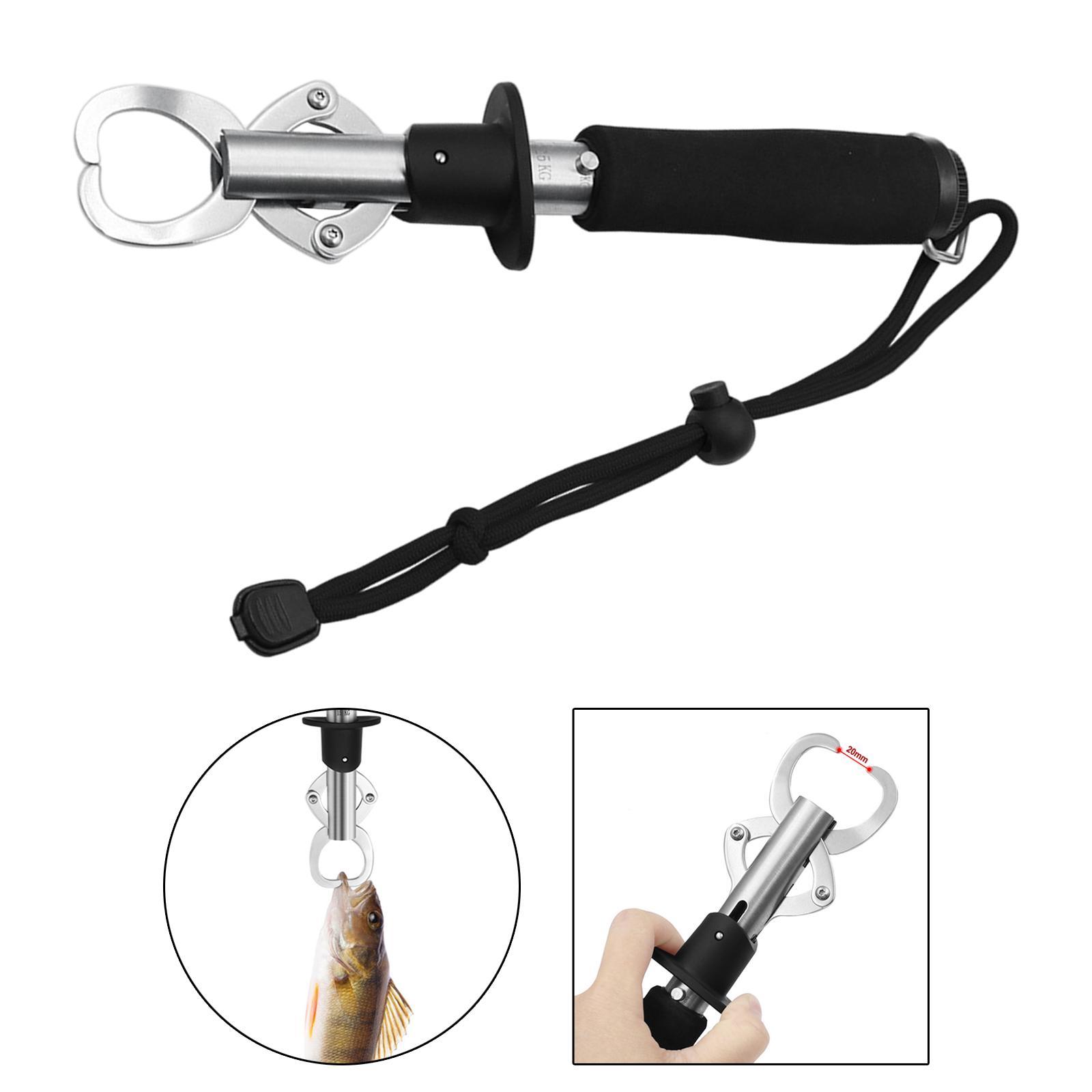 Portable Fish Lip Gripper Stainless Steel Tool Fishing Gear with Strap
