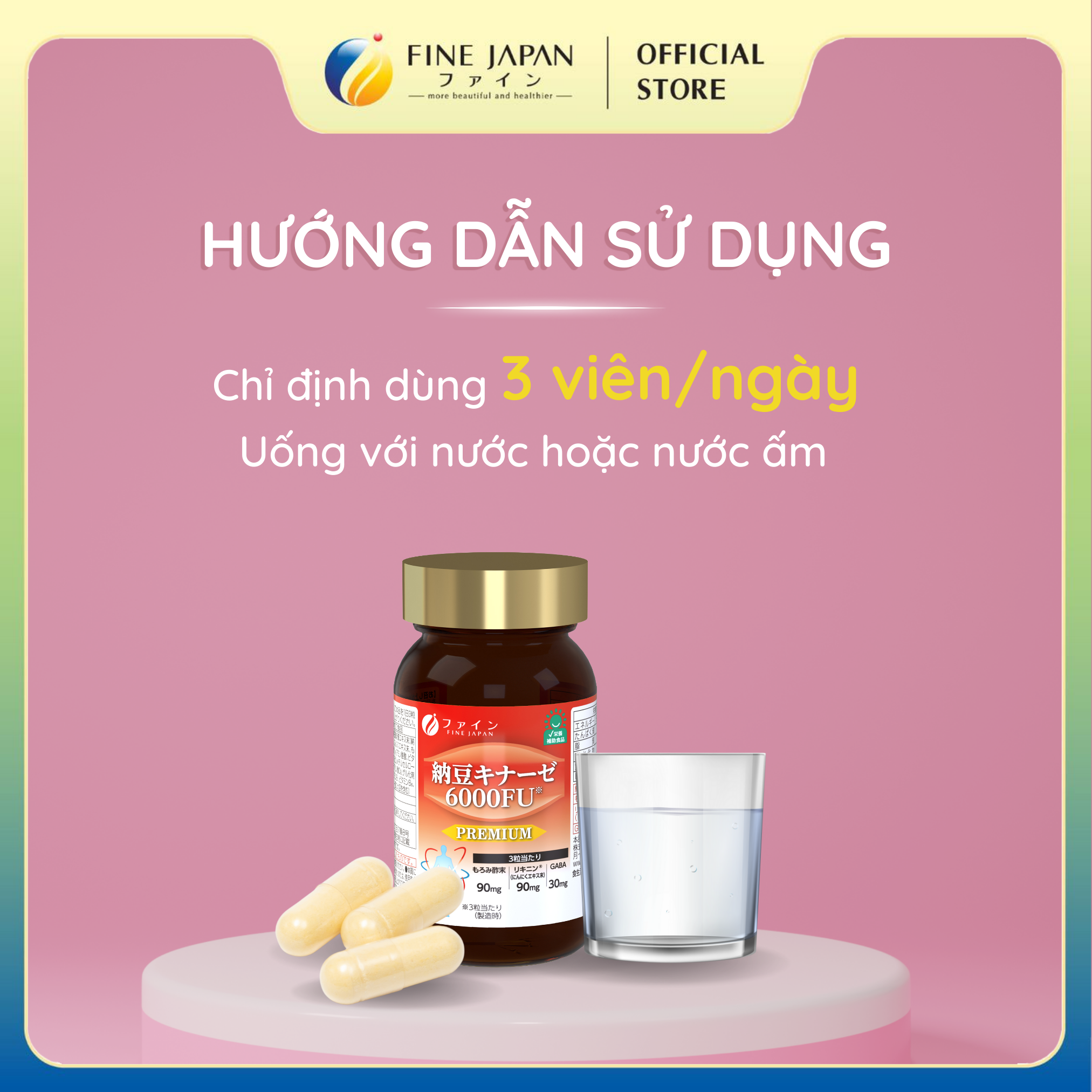 Viên Uống Hỗ Trợ Điều Trị Tai Biến, Đột Quỵ Natto Kinase 6000FU FINE JAPAN Hộp 90 Viên