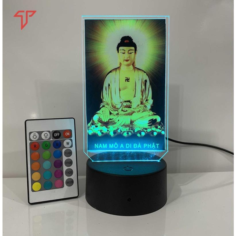 Hình thờ trên xe ô tô - xe tải, Hình phật đèn led 3D, phật đèn led mica, tranh thờ phật, quan âm, chữ ngộ, adida