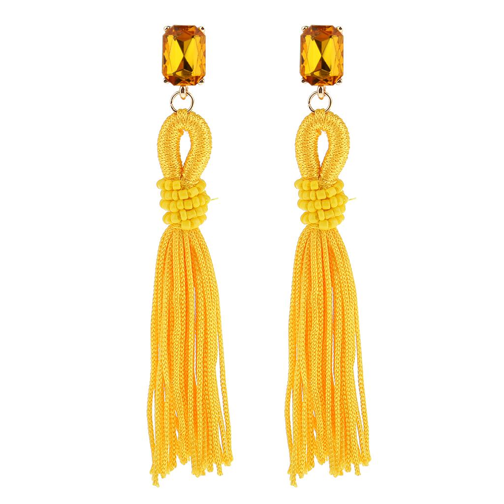 Long Tassel Earrings Red