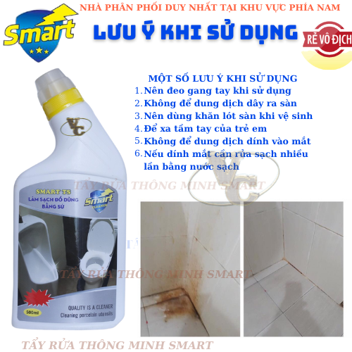 Tẩy rửa thông minh SMART-TS : Tẩy rửa đồ sứ, bồn cầu, bồn rửa mặt, bồn tắm bằng sứ...