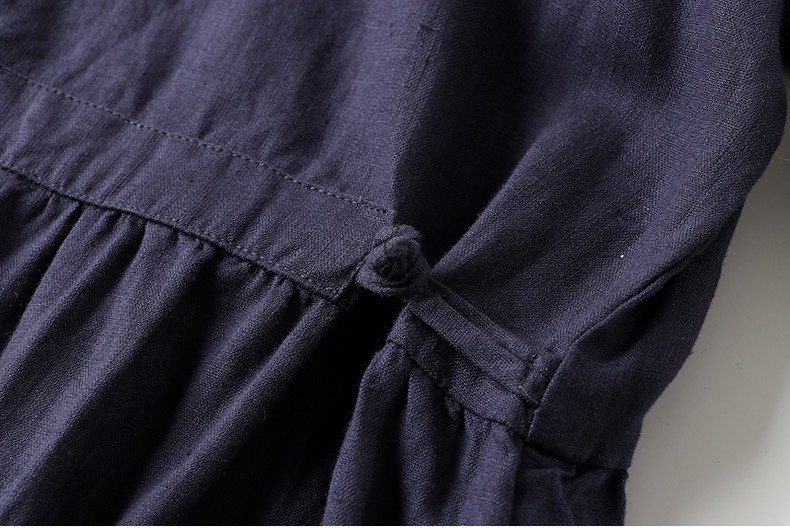 Đầm linen nữ suông trơn basic đơn giản phối cổ Đức nhiều màu cho các nàng lựa chọn da215