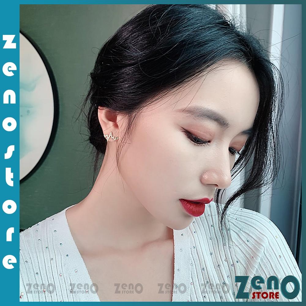 Khuyên tai Hàn Quốc bạc Ý tia sét tình yêu, bông tai bạc S925 trẻ trung KT07