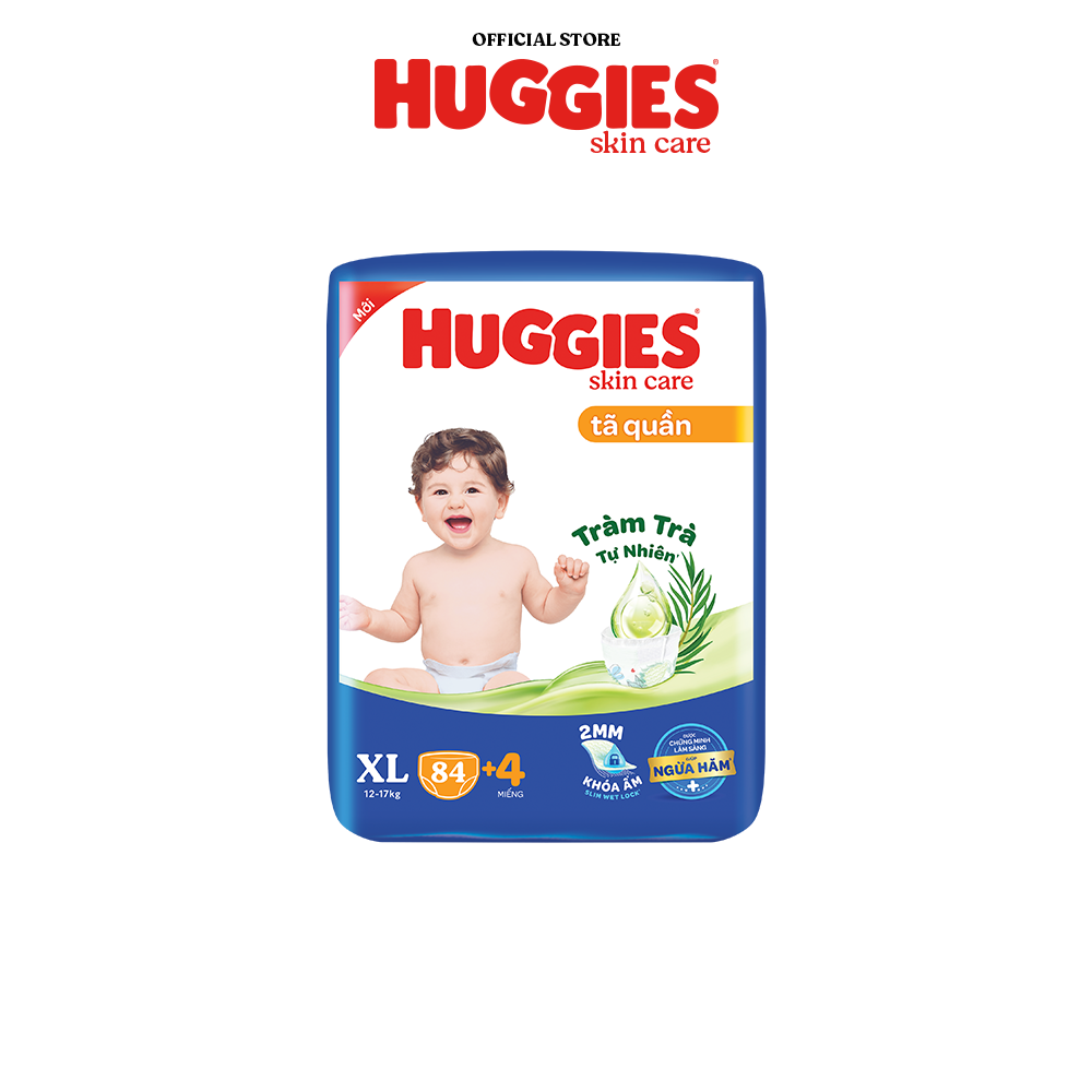 [Tặng 8M cho L96 hoặc 4M cho XL84/XXL76] Tã quần Huggies Skincare Mega Jumbo M106/L96+8/XL84+4/XXL76+4