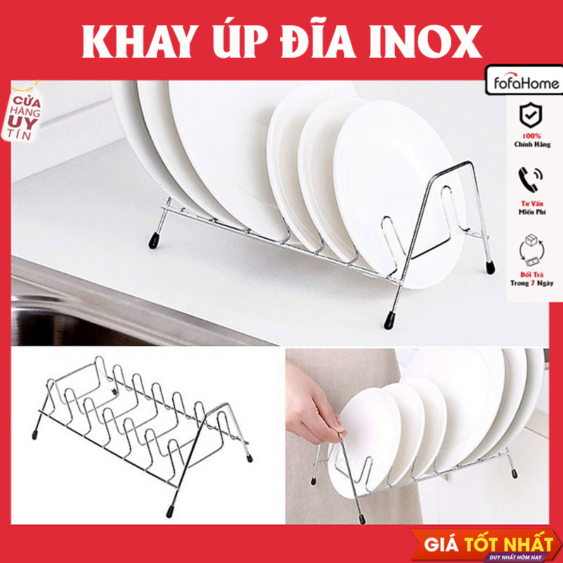 Giá Inox Úp Chén Đĩa Ráo Nước Nhà Bếp Không Lo Tróc Sơn Hạn Chế Diện Tích Gọn Gàng Có Quai Xách Tiện Lợi