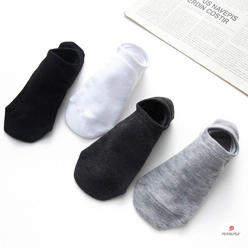 Set 3 đôi tất vớ lười nam chất liệu cotton co dãn 3 màu cơ bản (giao màu ngẫu nhiên)