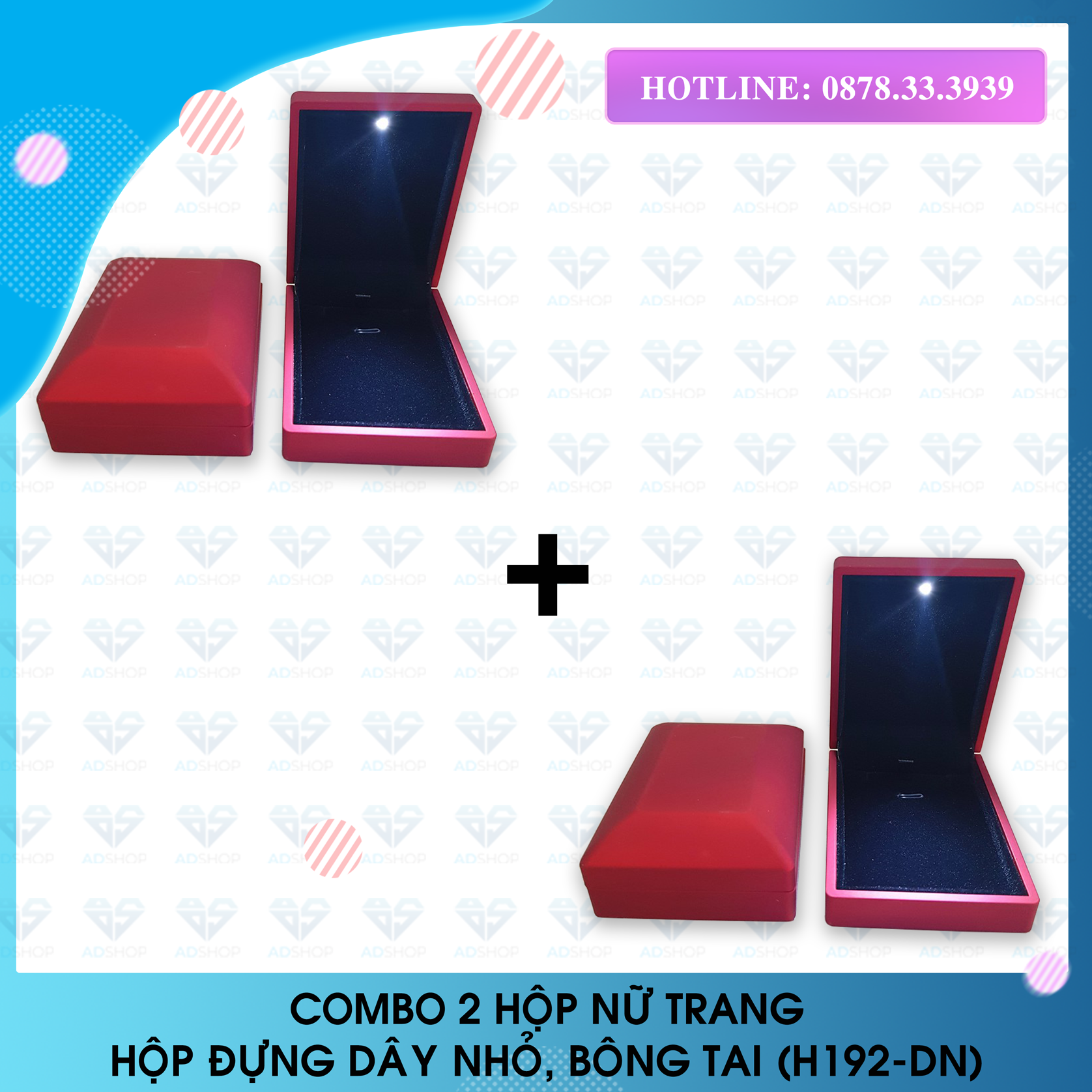 Combo 2 hộp-Hộp đựng dây chuyền (bông tai