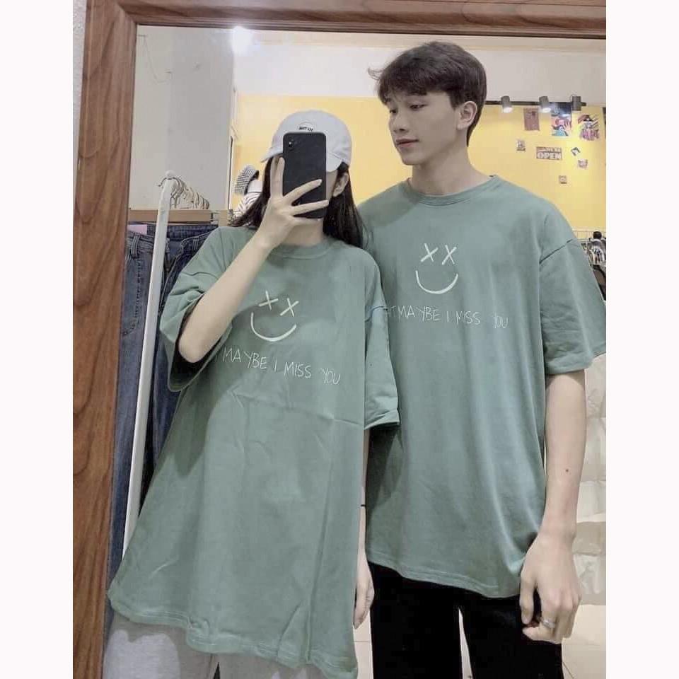 Áo Thun Mặt Cười Xanh Bơ tay lỡ form rộng Unisex 38-65kg Nam Nữ