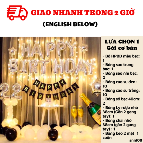 Bộ bong bóng trang trí sinh nhật người lớn SNNL08