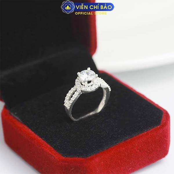 Nhẫn bạc nữ vô cực đá tròn trắng chất liệu bạc S925 thời trang phụ kiện trang sức nữ Viễn Chí Bảo N400304
