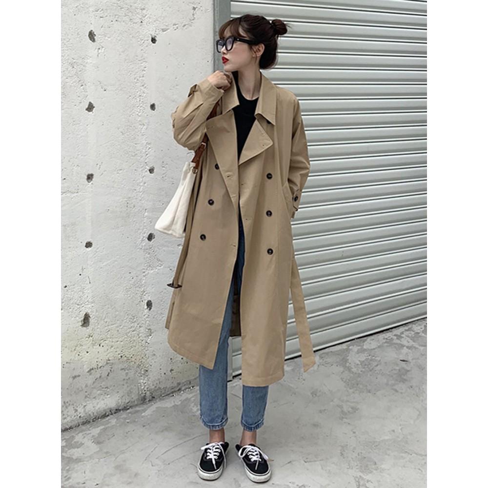 Áo khoác nữ kaki dáng dài thu đông Style Hàn Quốc - Có ảnh thật