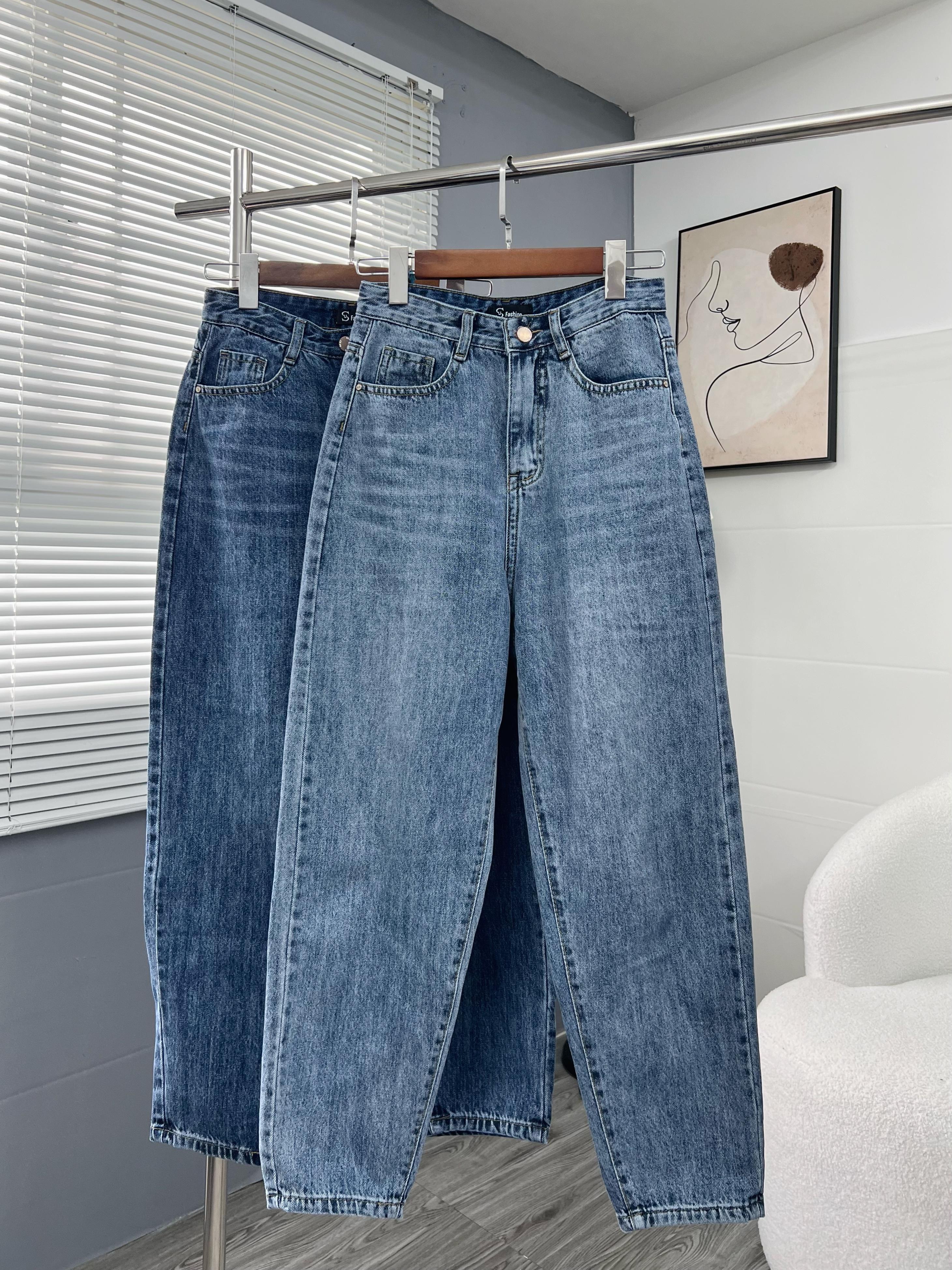 Quần Jean Baggy Wash Xanh Đậm - Nhạt Nữ