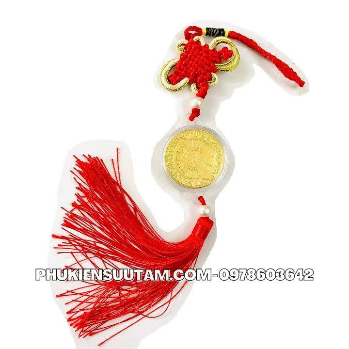 Dây Treo Xu 12 Con Giáp Tuổi Tuất, kích thước: 33cmx4.5cm, màu vàng - SP005852