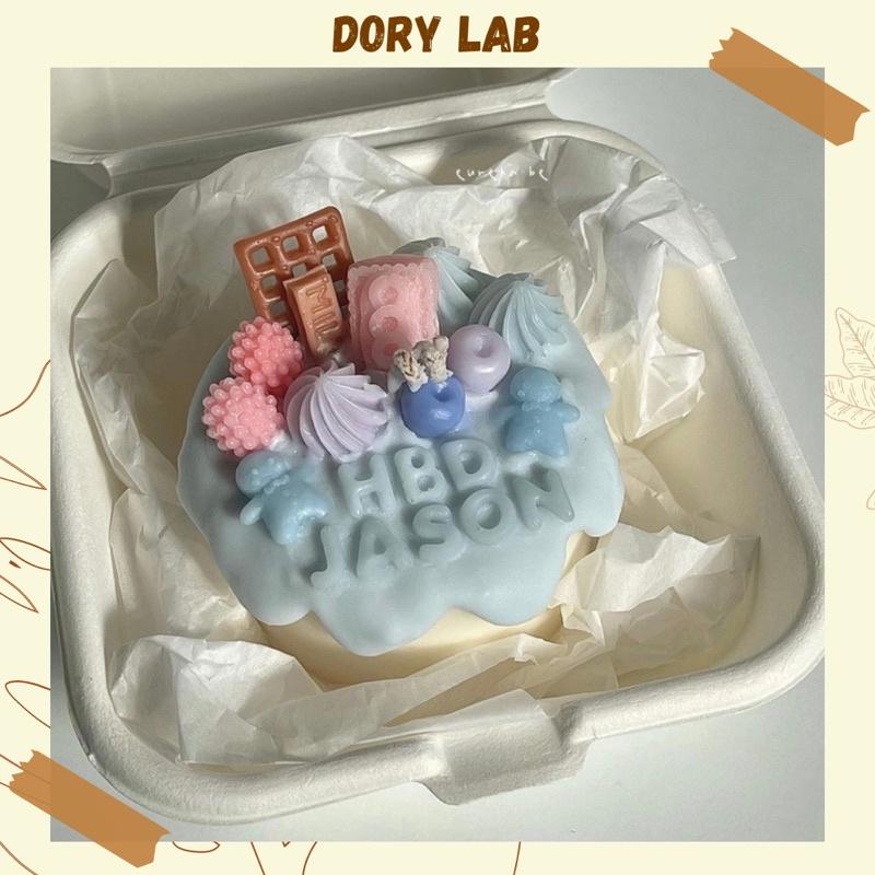 Nến Thơm Handmade Bánh Kem Size 10cm, Quà Tặng Sinh Nhật Độc Đáo - Dory Lab