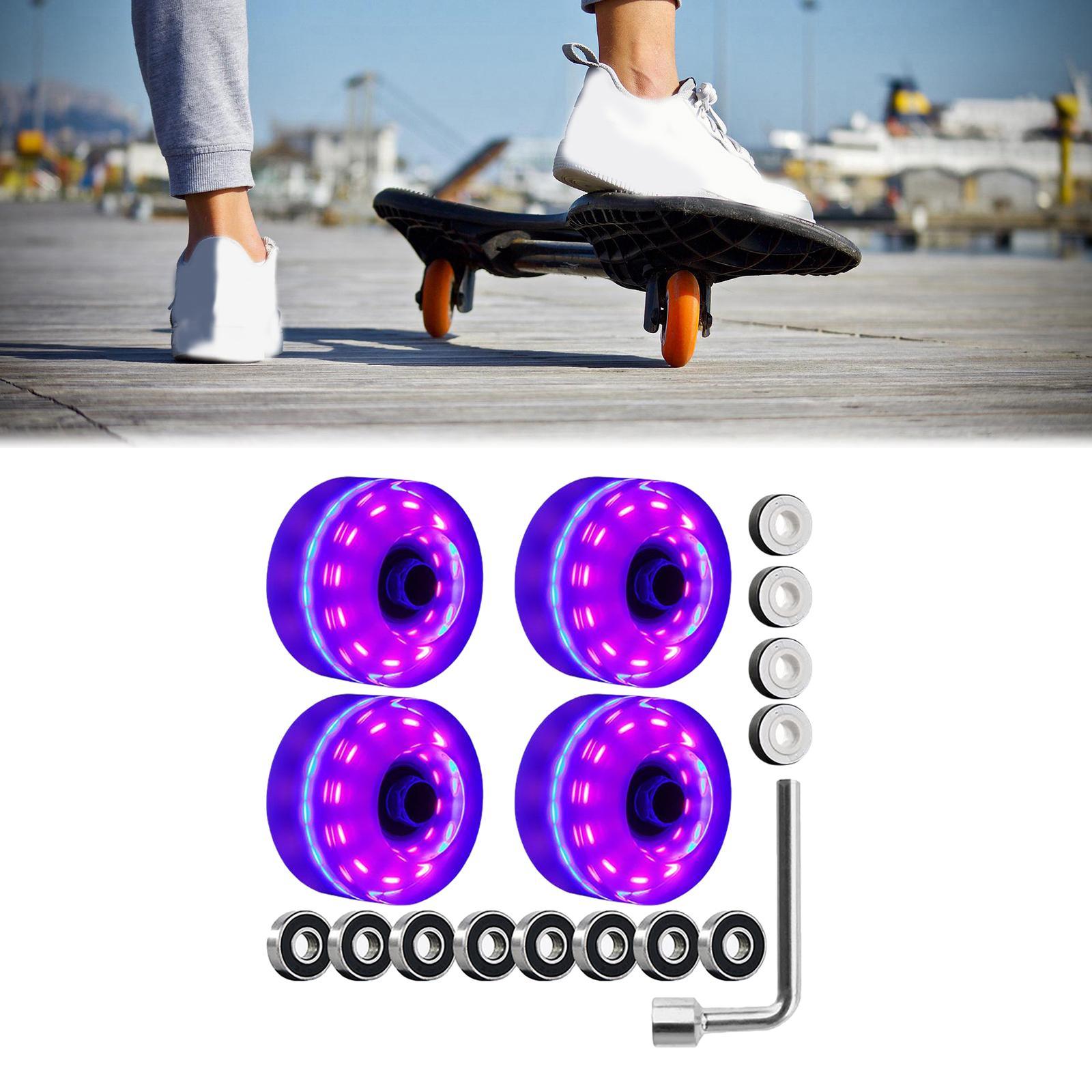 4Pcs Quad Roller Skate Wheels 32 x 58mm Light up Roller Skate Wheels for Outdoor