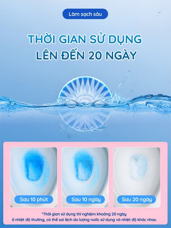 Viên Thả Bồn Cầu Nhật Bản 2 Trong 1 Làm Sạch Sâu, Khử Mùi, Hương Thơm Hoa Hồng