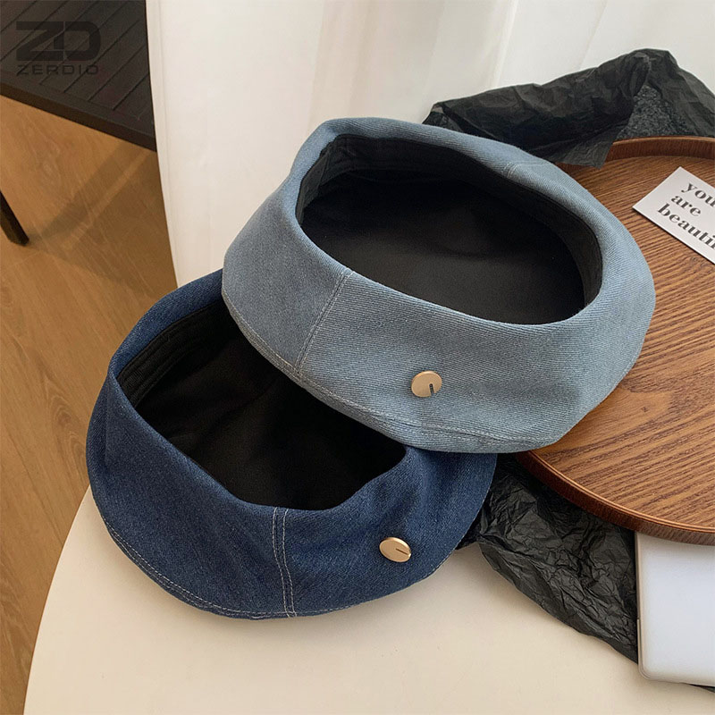 Mũ Nồi Nữ Denim, Nón Beret Phong Cách Hàn Quốc MNN015