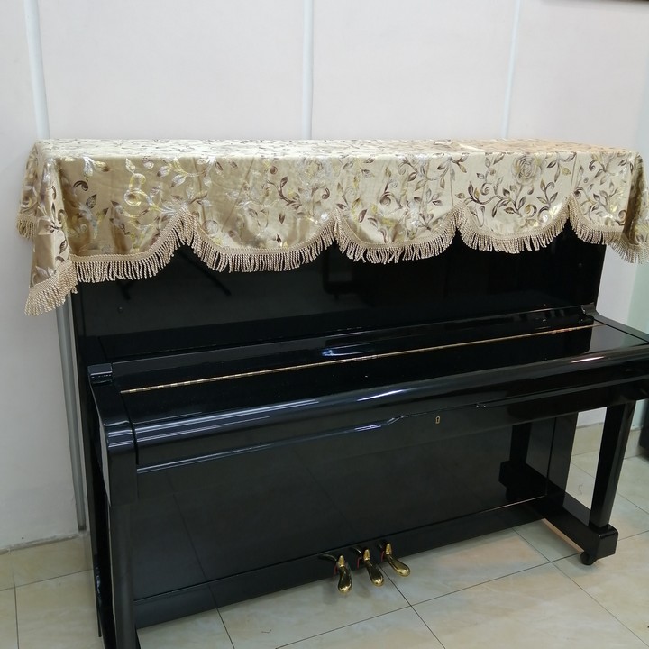 KHĂN PHỦ ĐÀN PIANO CƠ MẪU HOA HỒNG VÀNG ĐỒNG CHẤT LƯỢNG