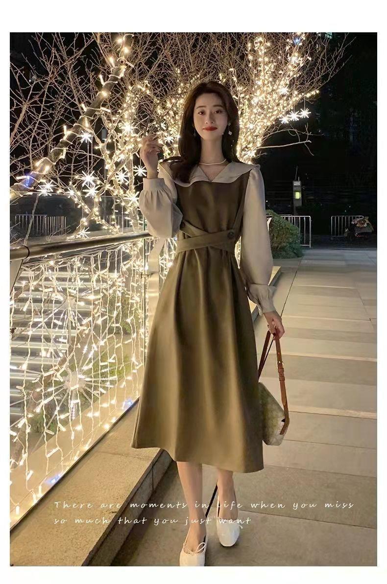 Đầm Suông Chữ A Dài Quá Gối Phong Cách Pháp Tiểu Thư Cổ Áo Cách Điệu Sica3