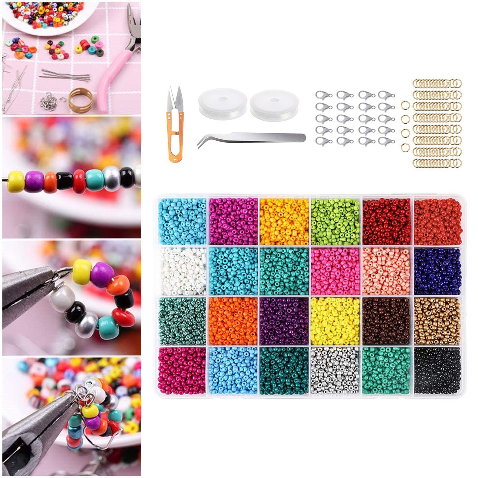 Glass Seed Beads Assorted Small Beads for Jewelry Making Kit Art and Craft Bracelets